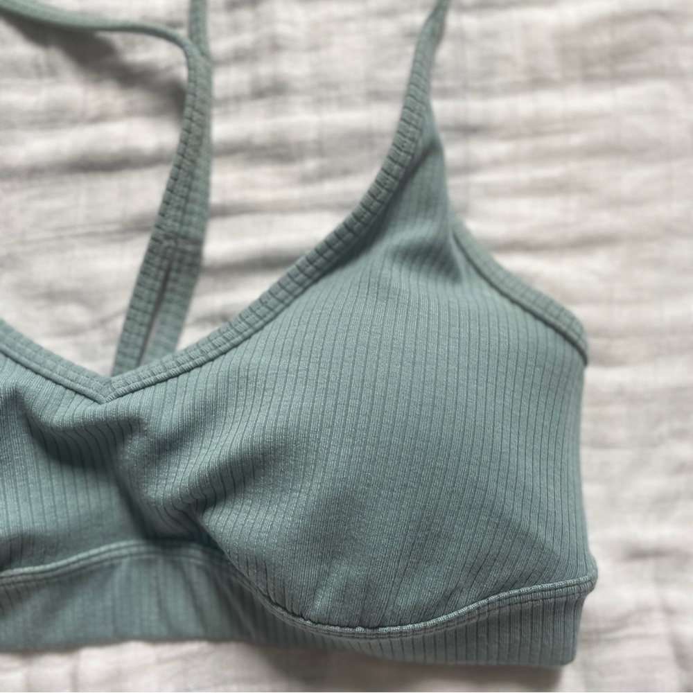 Ribbed Blissful Bra in Soft Seagrass - Picture 7 of 11